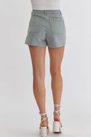 Seafoam High Waisted Denim Shorts
