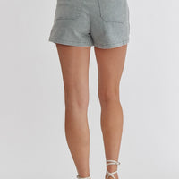 Seafoam High Waisted Denim Shorts