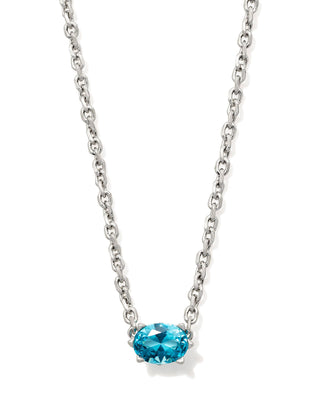 Cailin Necklace Silver in Aqua Crystal
