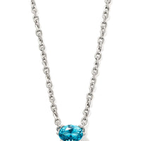 Cailin Necklace Silver in Aqua Crystal