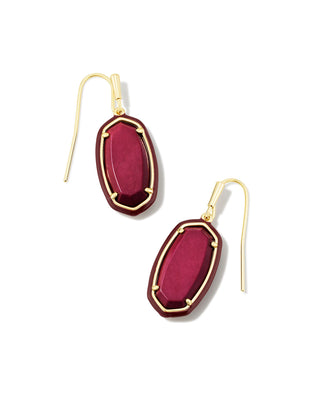Dani Enamel Frame Drop Earring Gold in Maroon Magnesite