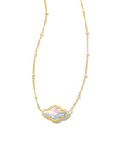 Abbie Gold Pendant Necklace in Dichroic Glass
