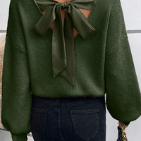 Bow Back Sweater - Green