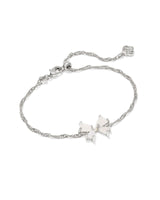 Blair Silver Bow Small Delicate Chain Bracelet in Iridescent Drusy
