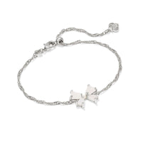 Blair Silver Bow Small Delicate Chain Bracelet in Iridescent Drusy