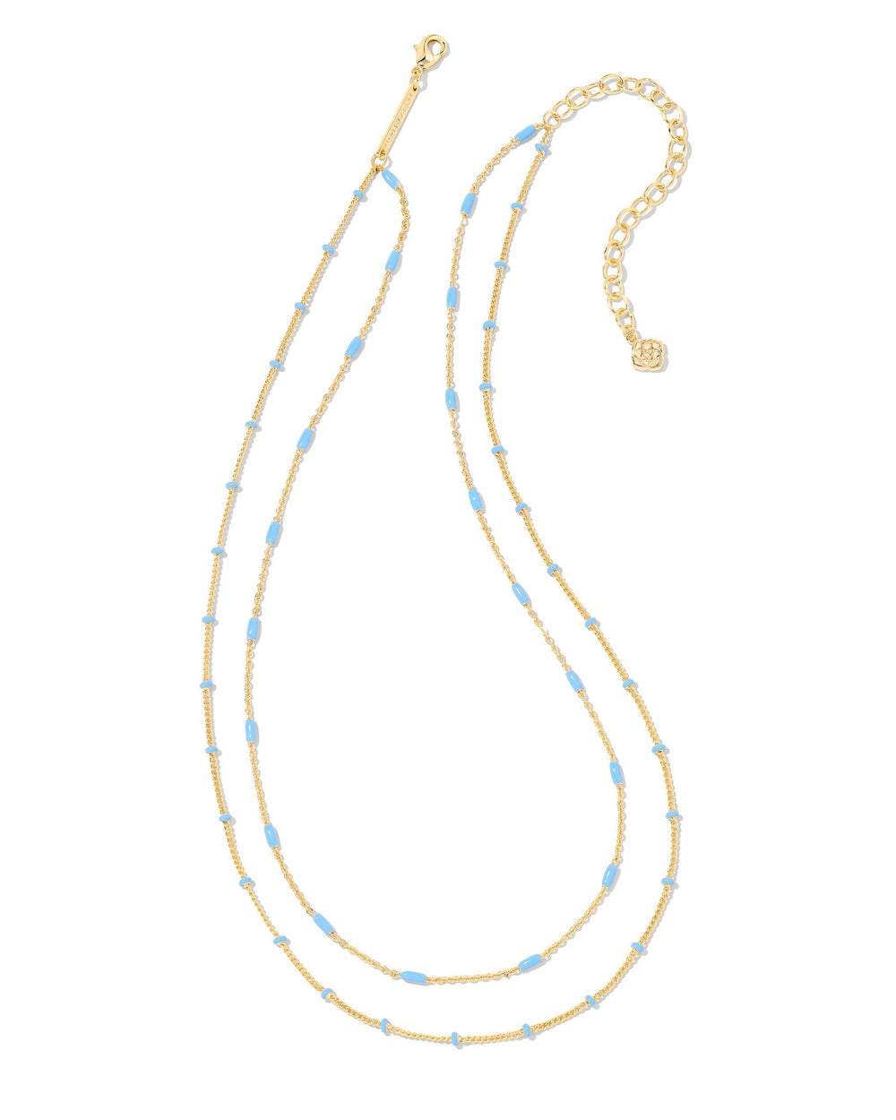 Dottie Gold Multi Strand Necklace in Periwinkle