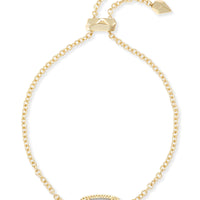 Elaina Gold Adjustable Chain Bracelet in Ivory Mother of Pearl