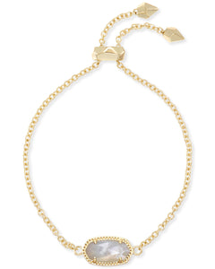 Elaina Gold Adjustable Chain Bracelet in Ivory Mother of Pearl