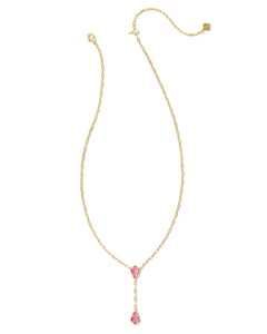 Camry Gold Y Necklace in Azalea Illusion