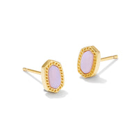 Mini Ellie Gold Stud Earrings in Pink Opalite Crystal