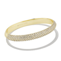 Mikki Pave Gold Bangle Bracelet in White Crystal