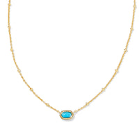 9608861352 Mini Elisa Gold Satellite Short Pendant Necklace in Turquoise