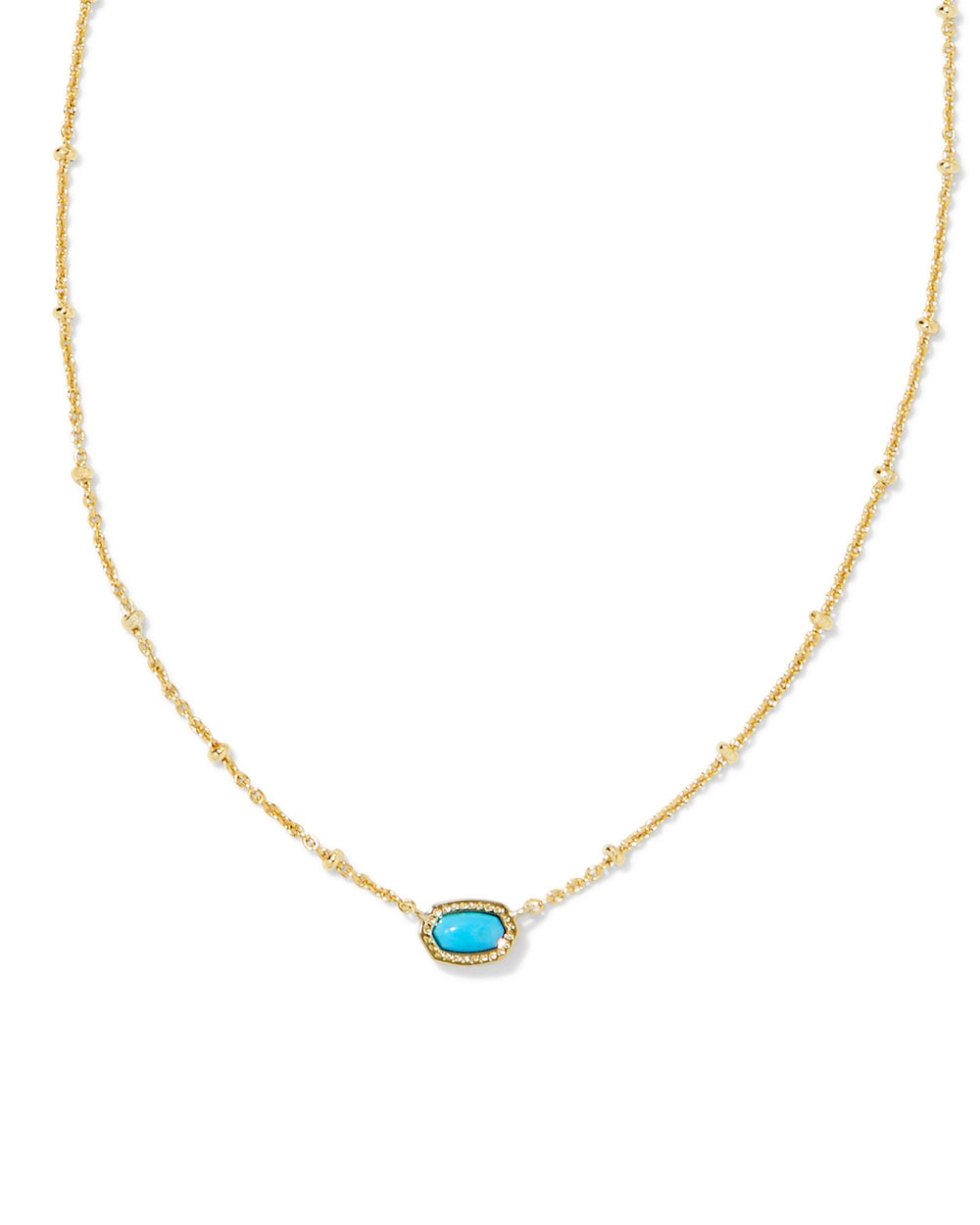 Mini Elisa Gold Satellite Short Pendant Necklace in Turquoise