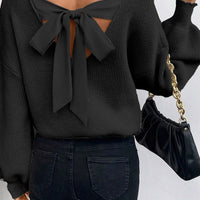 Bow Back Sweater - Black
