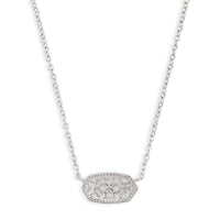 Elisa Pendant Necklace in Silver Filigree Metal