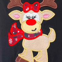 Baby Girl Christmas Plaid Reindeer Snowflakes Romper