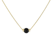 n5452-g503 Perola Collection Single Black Onyx Gold Necklace
