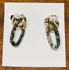 Elle Link Earrings Gold in Abalone Shell