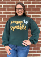 Season to Sparkle Puff Long Sleeve Sweater
