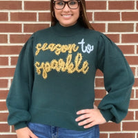 Season to Sparkle Puff Long Sleeve Sweater