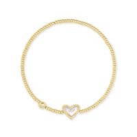 Ari Heart Gold Stretch Bracelet in Dichroic Glass