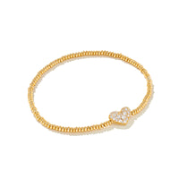 Ari Gold Pave Heart Stretch Bracelet in White Crystal