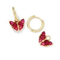 Blair Butterfly Huggie Earring Gold Cranberry Mix