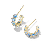 Cailin Gold Crystal Huggie Earrings in Blue Violet Crystal