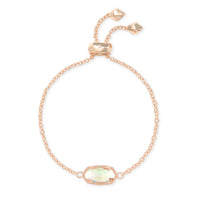 Elaina Rose Gold Adjustable Chain Bracelet in Dichroic Glass