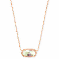 Elisa Rose Gold Pendant Necklace in Dichroic Glass
