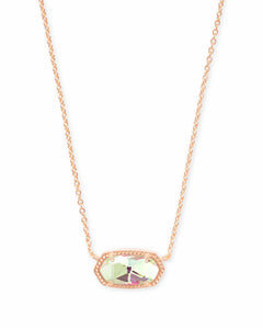 4217716755 Elisa Rose Gold Pendant Necklace in Dichroic Glass