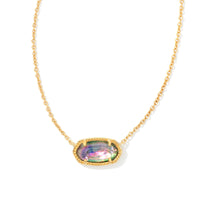Elisa Gold Pendant Necklace in Lilac Abalone