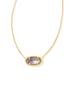 Elisa Gold Pendant Necklace in Lilac Abalone
