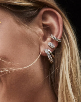 Grayson Rose Gold Stud Earrings in White Crystal