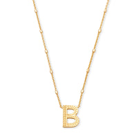 Letter B Pendant Necklace in Gold