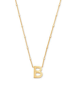 Letter B Pendant Necklace in Gold