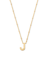 Letter J Pendant Necklace in Gold
