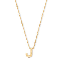 Letter J Pendant Necklace in Gold