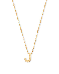 Letter J Pendant Necklace in Gold