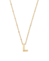 Letter L Pendant Necklace in Gold
