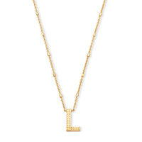 Letter L Pendant Necklace in Gold