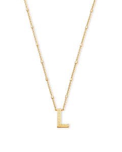 Letter L Pendant Necklace in Gold