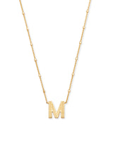 Letter M Pendant Necklace in Gold
