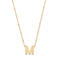 9608800289 Letter M Pendant Necklace in Gold