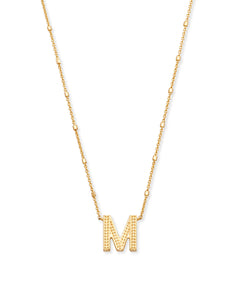 9608800289 Letter M Pendant Necklace in Gold