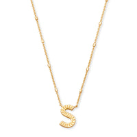 Letter S Pendant Necklace in Gold