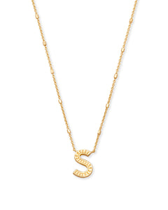 Letter S Pendant Necklace in Gold