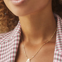 Letter A Pendant Necklace in Gold