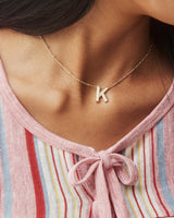 Letter K Pendant Necklace in Gold
