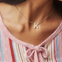 Letter K Pendant Necklace in Gold